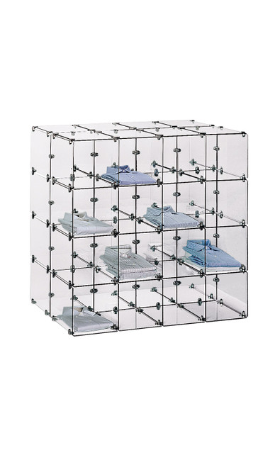 4 x 4 Double Sided 14" x 14" Glass Cube Kit with Metal Clipszoom
