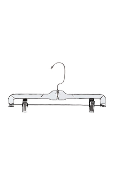 Economy 14 inch Clear Plastic Skirt and Pants Hangers - Case of 20zoom